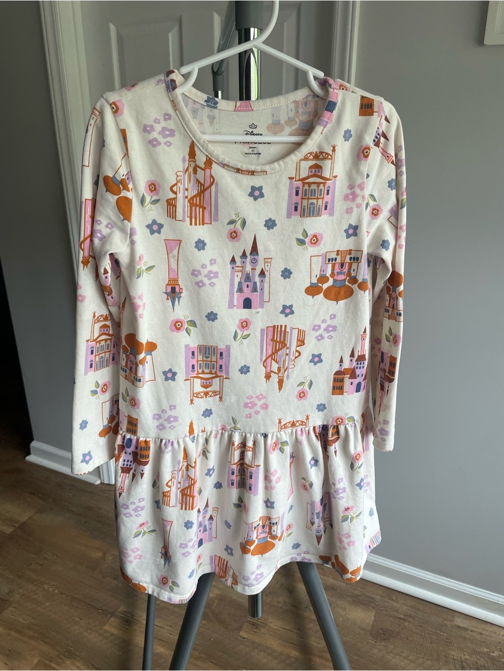 Disney Princess Cream Dress with Pink, Orange & Lavender Prints